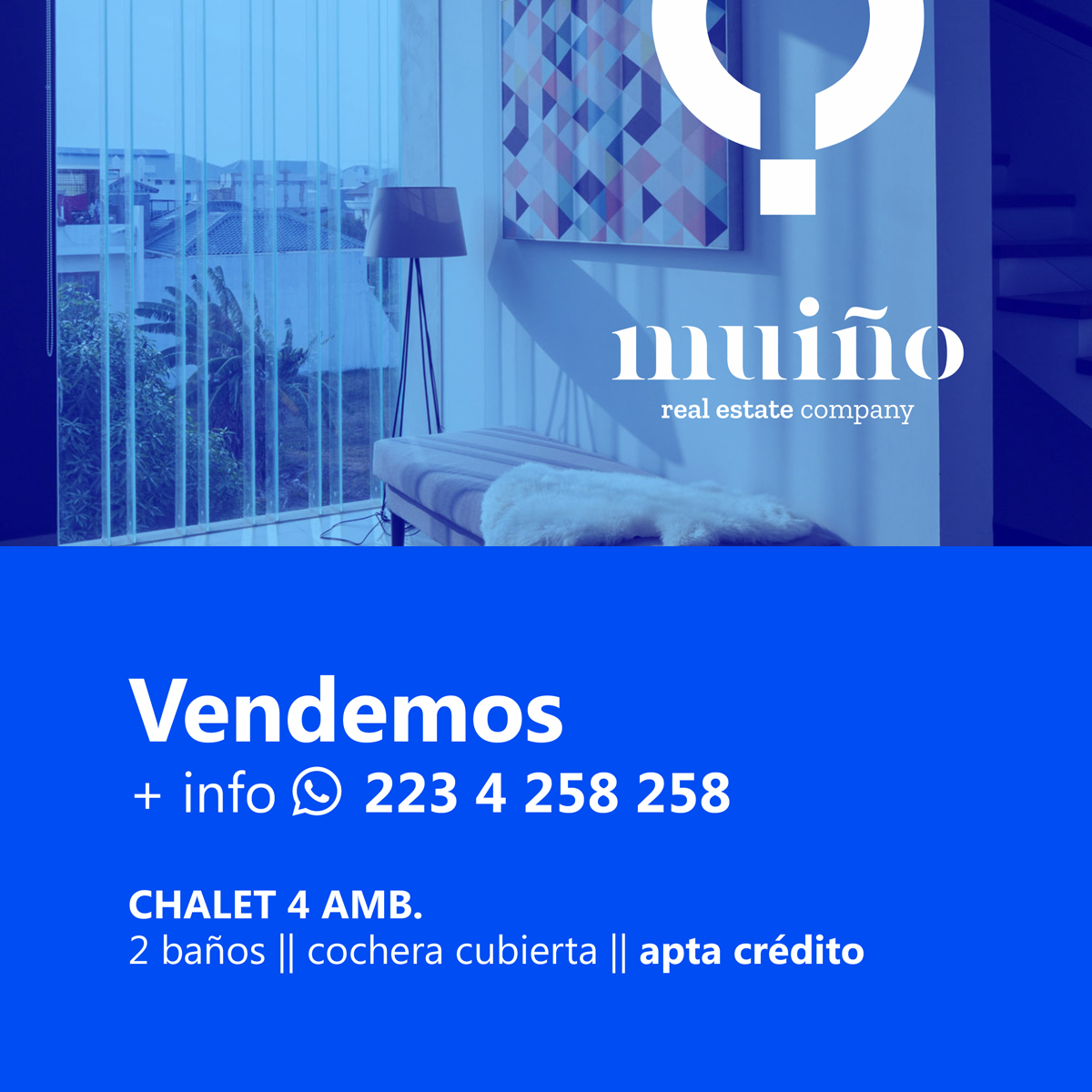 Estructura para publicaciones feed de productos para Muiño real estate company.