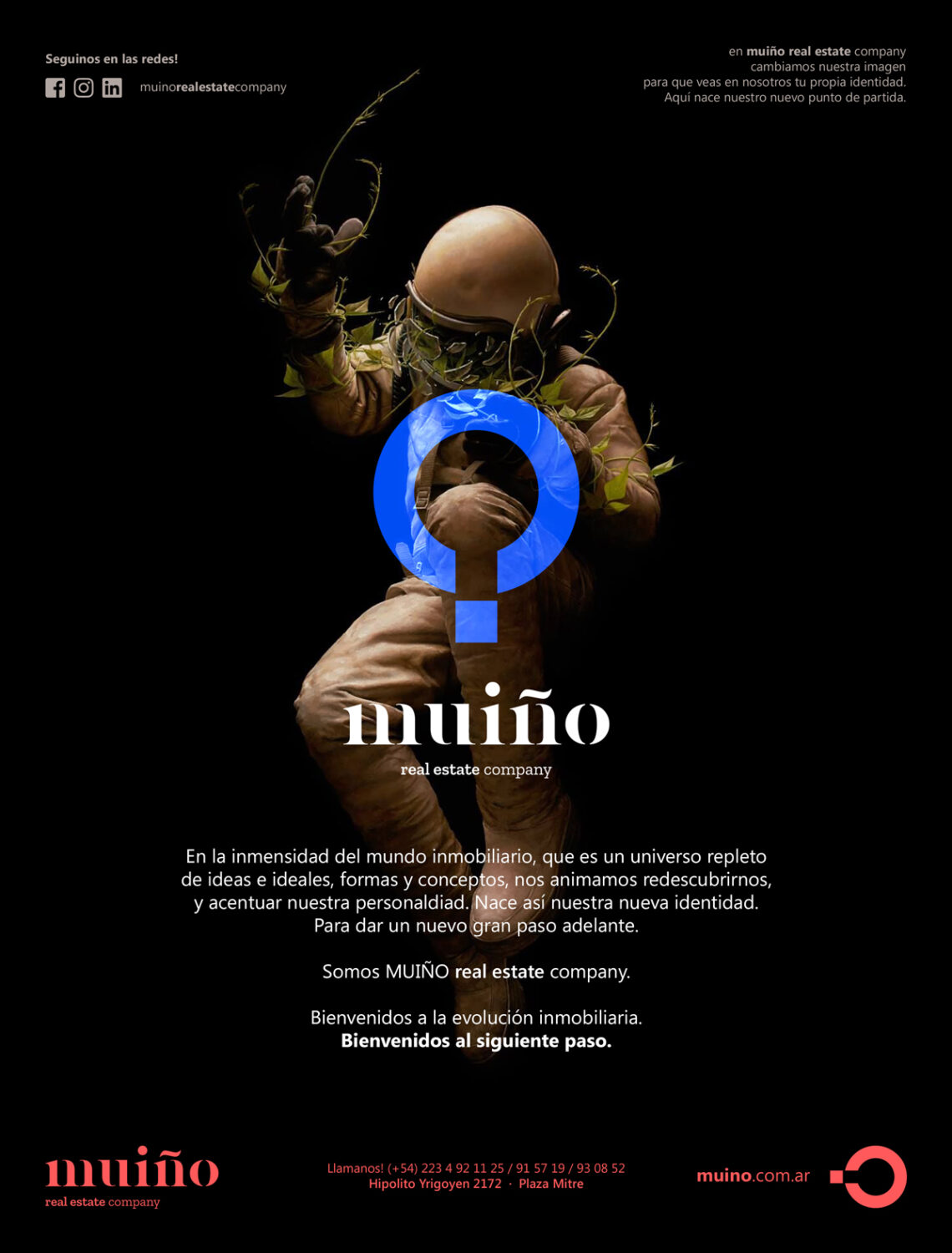 Diseño de piezas gráficas para revistas Muiño real estate company.