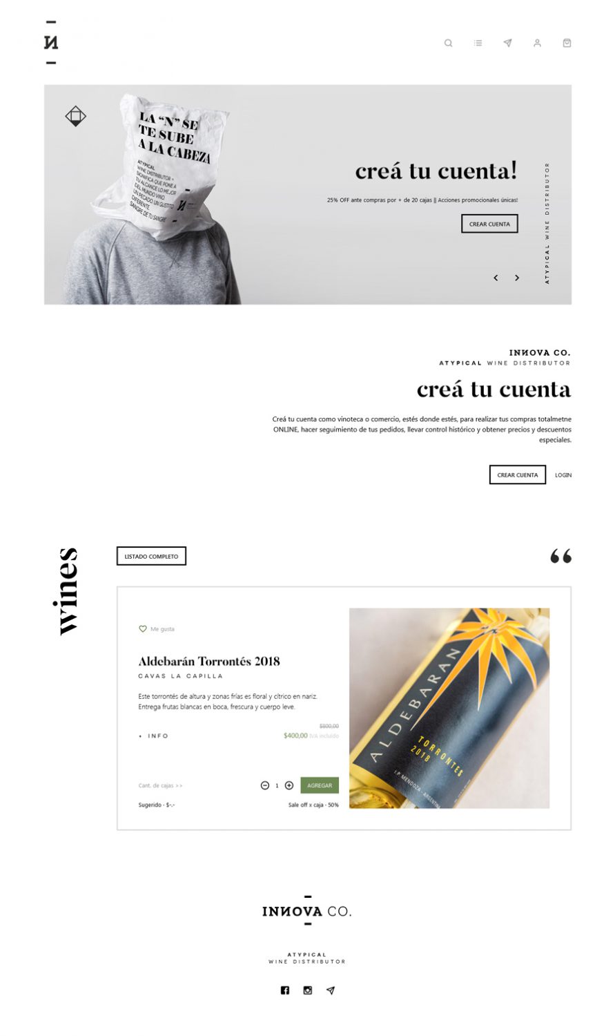 Diseño y desarrollo web e-commerce INNOVA group by UMM ideas SA