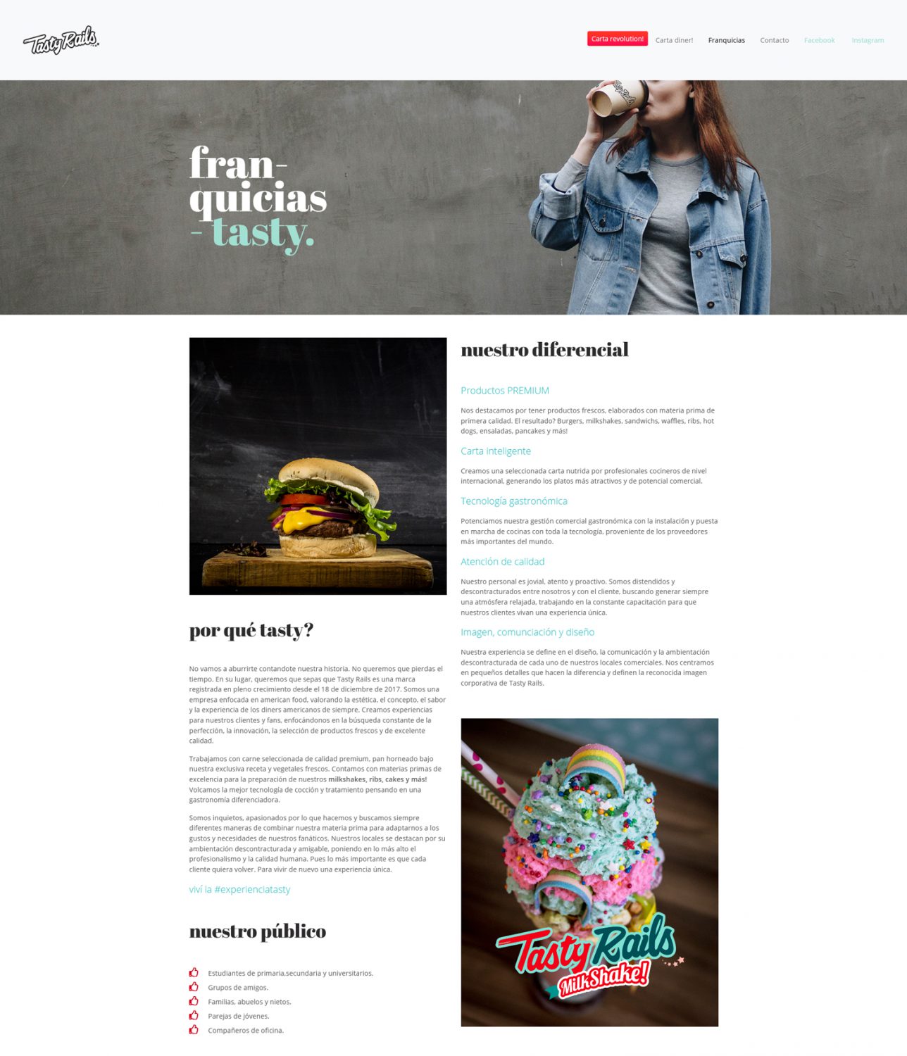 Diseño y desarrollo web e-commerce Tasty Rails by UMM ideas SA