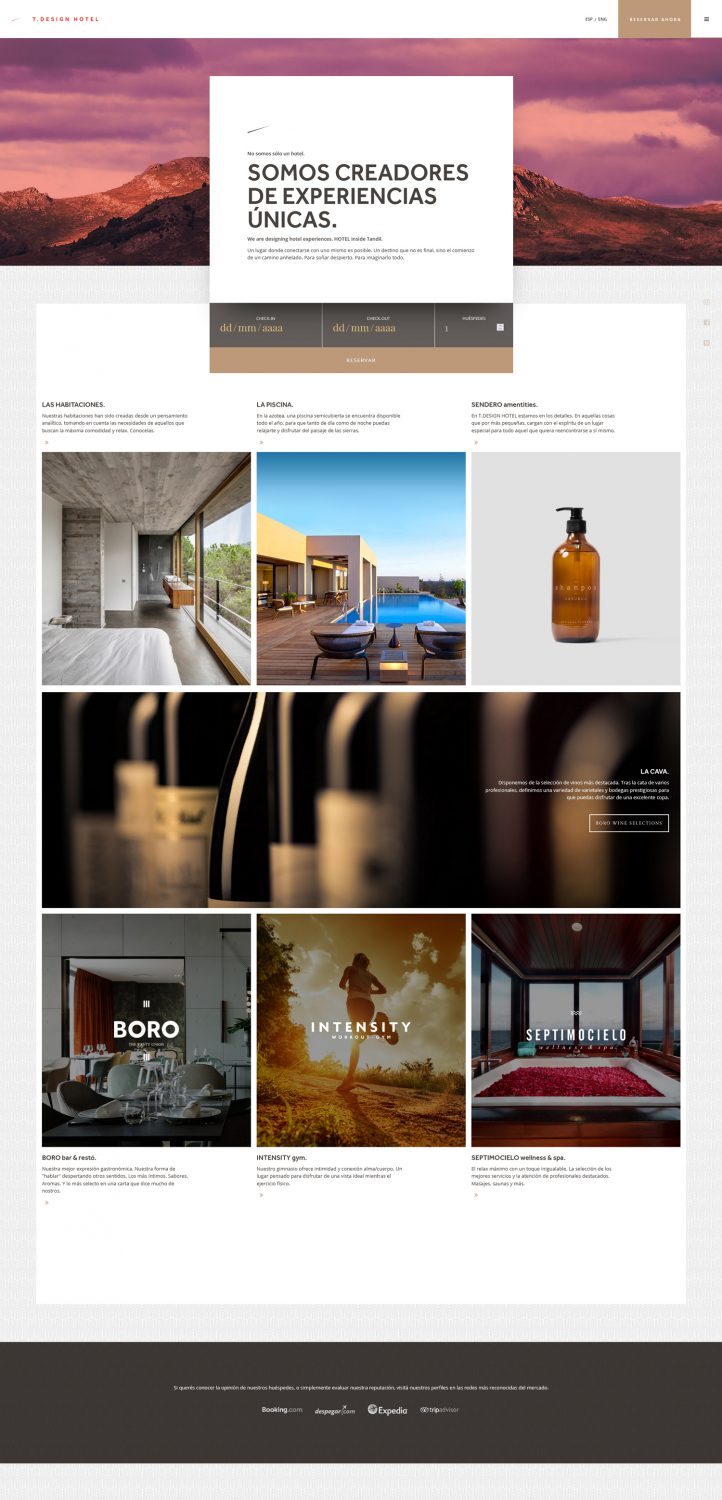 Diseño y desarrollo web T DESIGN HOTEL by UMM ideas SA