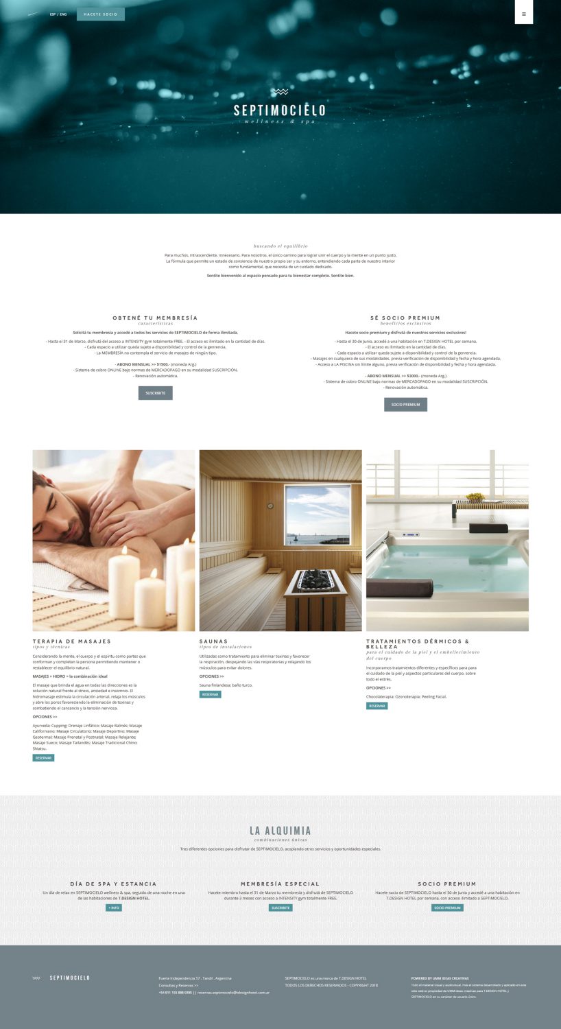 Diseño y desarrollo web T DESIGN HOTEL by UMM ideas SA